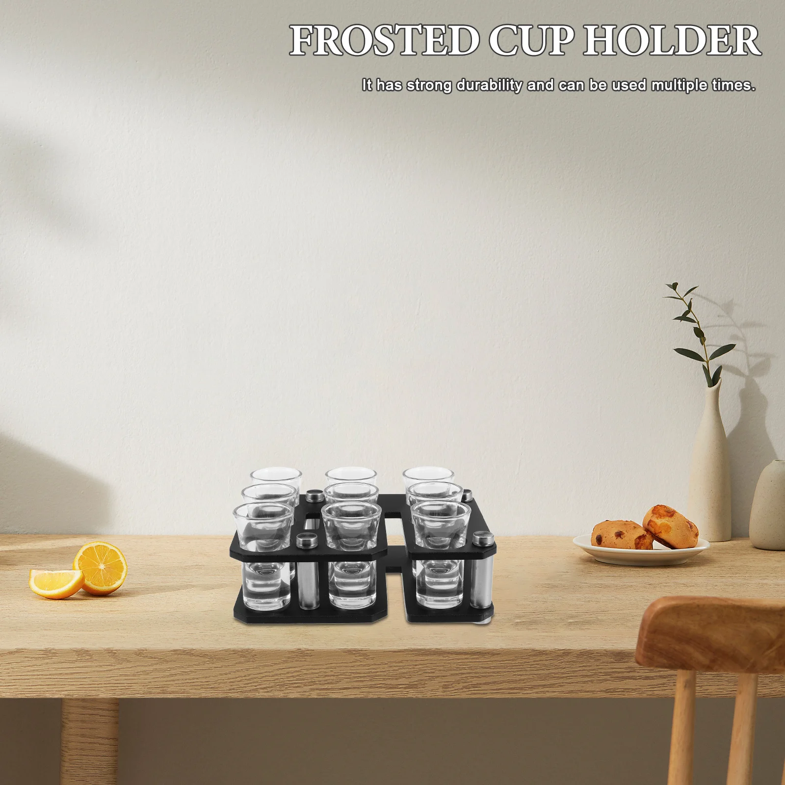 

1 комплект, креативная матовая акриловая стойка для стекла, многофункциональный бар, КТВ, поднос для вечеринки, простая сборка, черный