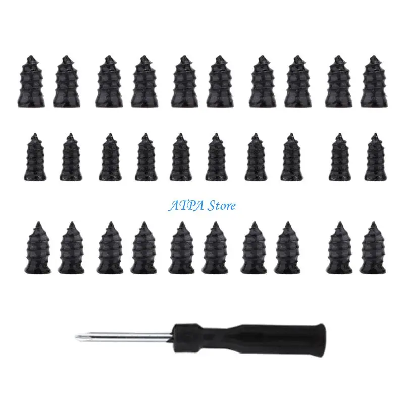 

U13C 30Pcs Heavy Duty Tire Patches Nails With Screwdriver For Quick Car Motorcycle Tire Repair Vacuum Tire Repair