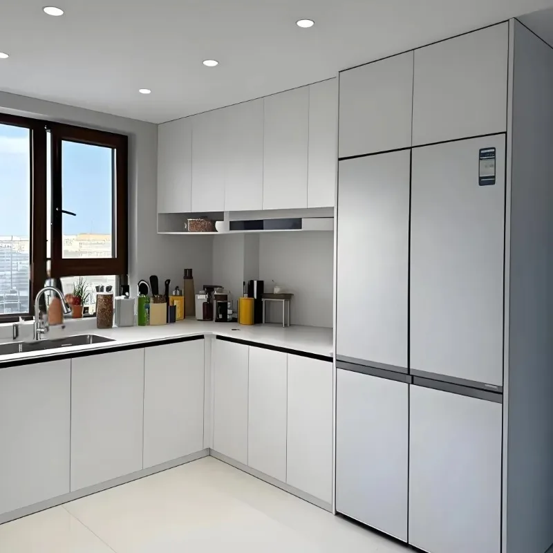 Luxury Aluminum Sink Base Cabinets Kitchen Cabinet Set Complete Finished Pantry Drawer Eco-Friendly Modern Dining