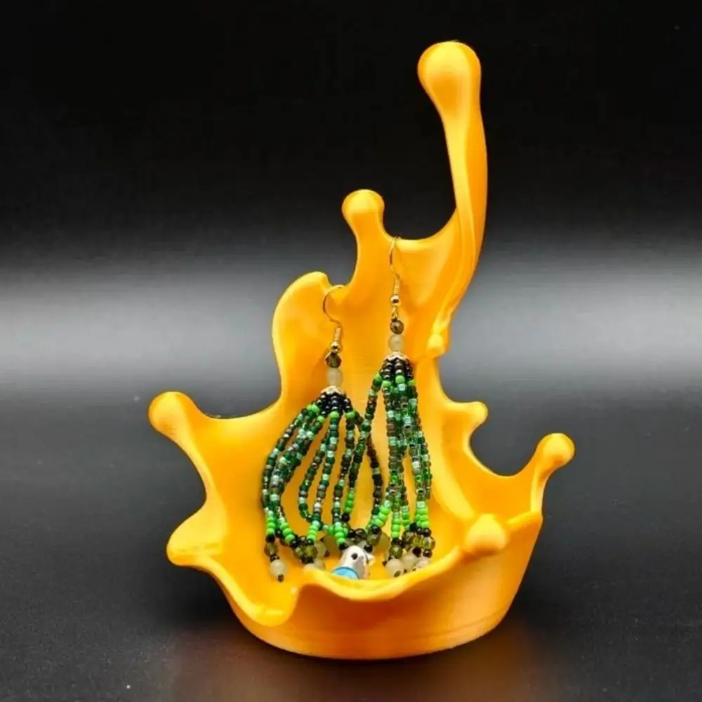 3D Printed Splash Shaped Jewelry Tray Plastic Wave Shaped Earring Necklace Storage Dish Vivid Decorative Sundries Storage Tray