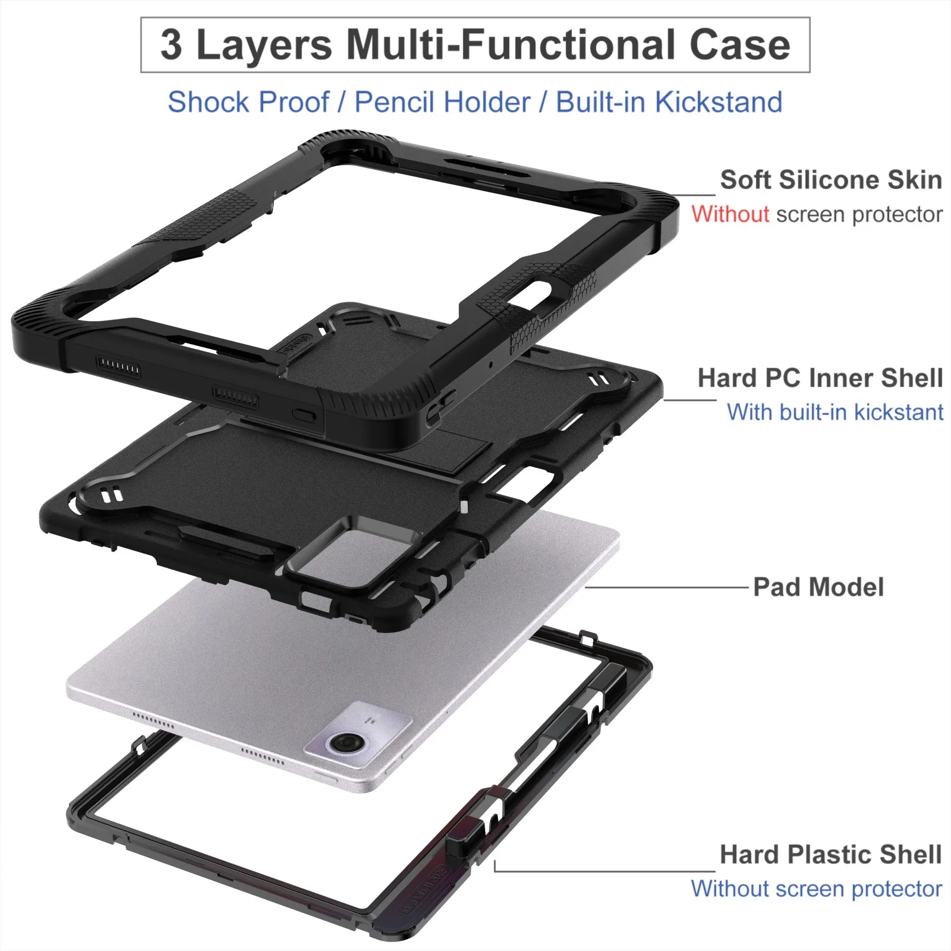 Funda para Tablet Lenovo Tab Idea de 11 Pulgadas 2025 TB335FC TB336FU con Soporte para Lápiz, Antigolpes, Resistente y Protectora