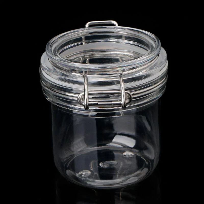 

500ML Plastic Round Clip Top Storage Jar With Airtight Seal Lid Kitchen Food Con top sale，kitchen accessories