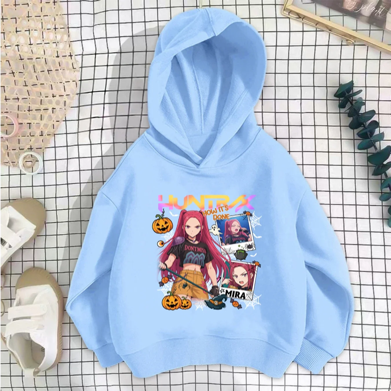 Children's coat, spring and autumn, thin women's hunter themed print hooded hooded hoodie