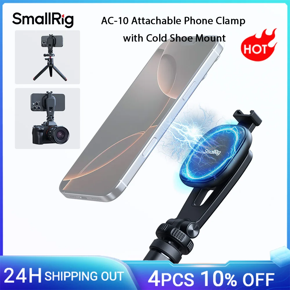 Image of SmallRig AC-10 magnetische aufsteckbare Telefonklemme, mit Cold Shoe MagSafe für iPhone 16/15/14 Serie 90 ° Neigung für Aufnahme -5283