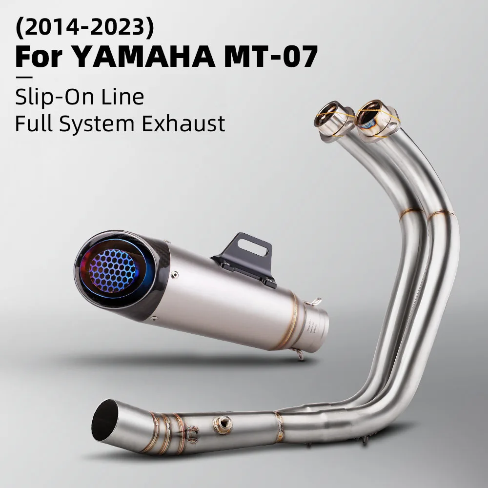 

For YAMAHA FZ07 MT07 System Escape Slip On 51MM Front Tube Link Pipe Connect Original full Motorcycle Exhaust System