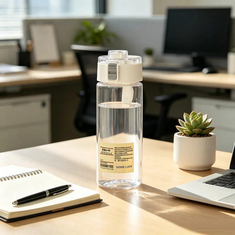 Botella de agua reutilizable de 350/550/800 ml, material Tritan, libre de BPA, a prueba de fugas, con tapa para beber, para estudiantes o trabajadores.
