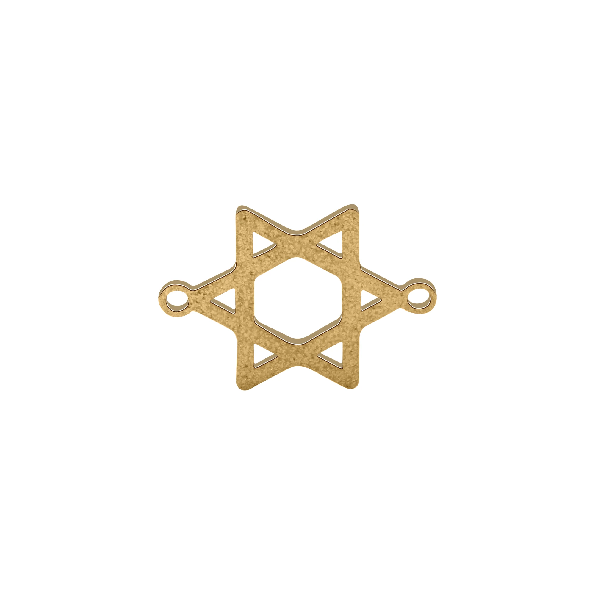 5Pcs/Lot Stainless Steel Jewish Star Of David Charm Connector DIY New Fashion Scrub Gold-plated Bracelet Makings Findings Gift