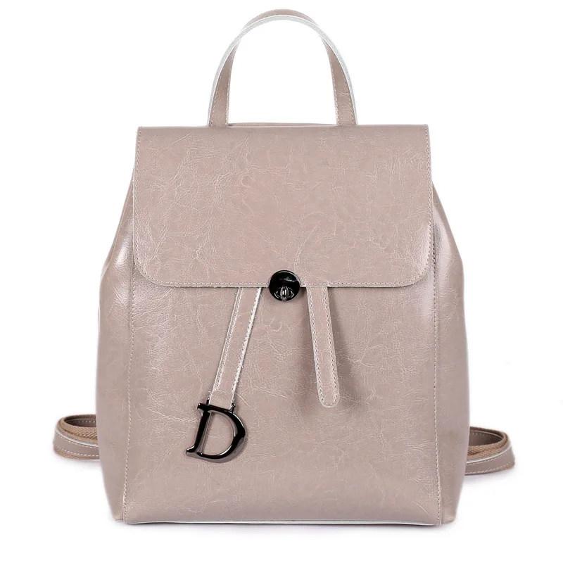 2024 New Oil Wax Cowhide Women\'s Backpack Women\'s Genuine Leather Bag Fashion Backpack Mini Leather Handbags Shoulder Bags