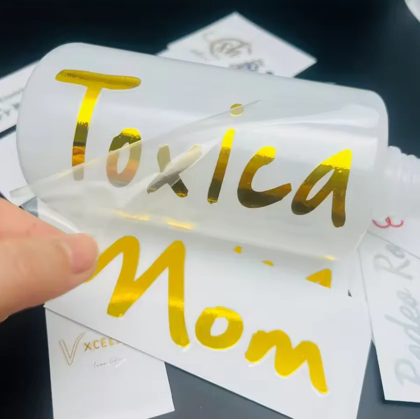 

Customized color premium label UV transfer printing sticker waterproof packaging logo sticker with strong adhesive