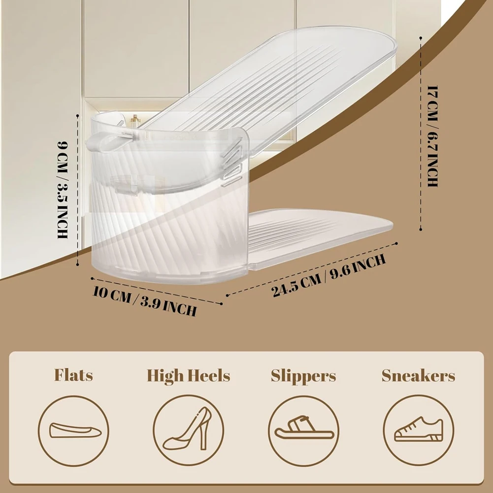 

(AA91) 12Pack Shoe Slots Organizer for Closet,Adjustable Shoe Rack Holder Shoe Space Savers Shoe Racks for Closet Dormitory