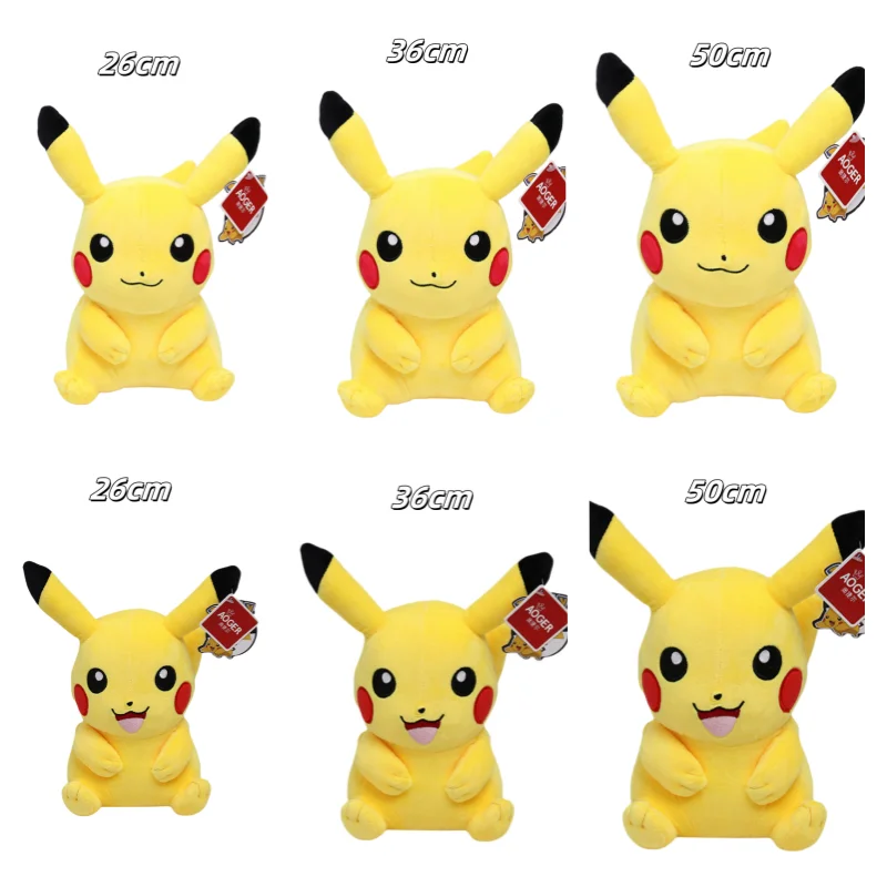 Pokemon Plush Toys Cartoon Cute Movie Anime Two Different Pikachu Stuffed Short Plush Holiday Gift