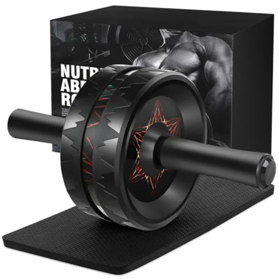 Rueda de rodillo AB para gimnasio en casa y viajes, ejercicio portátil con rodillo Ab para hombres y mujeres para mejorar la fuerza central y el abdomen