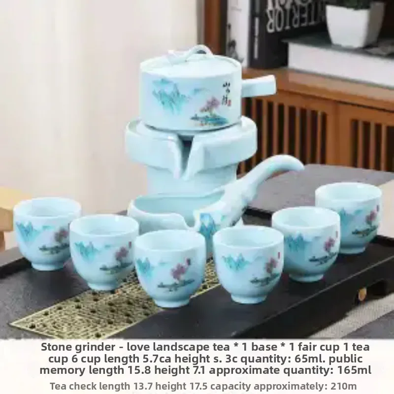 

8 Pcs Set Semi Automatic Tea Sets Chinese Ceramic Purple Clay Tea Set Tea Cup The Kung Fu Teapot Set
