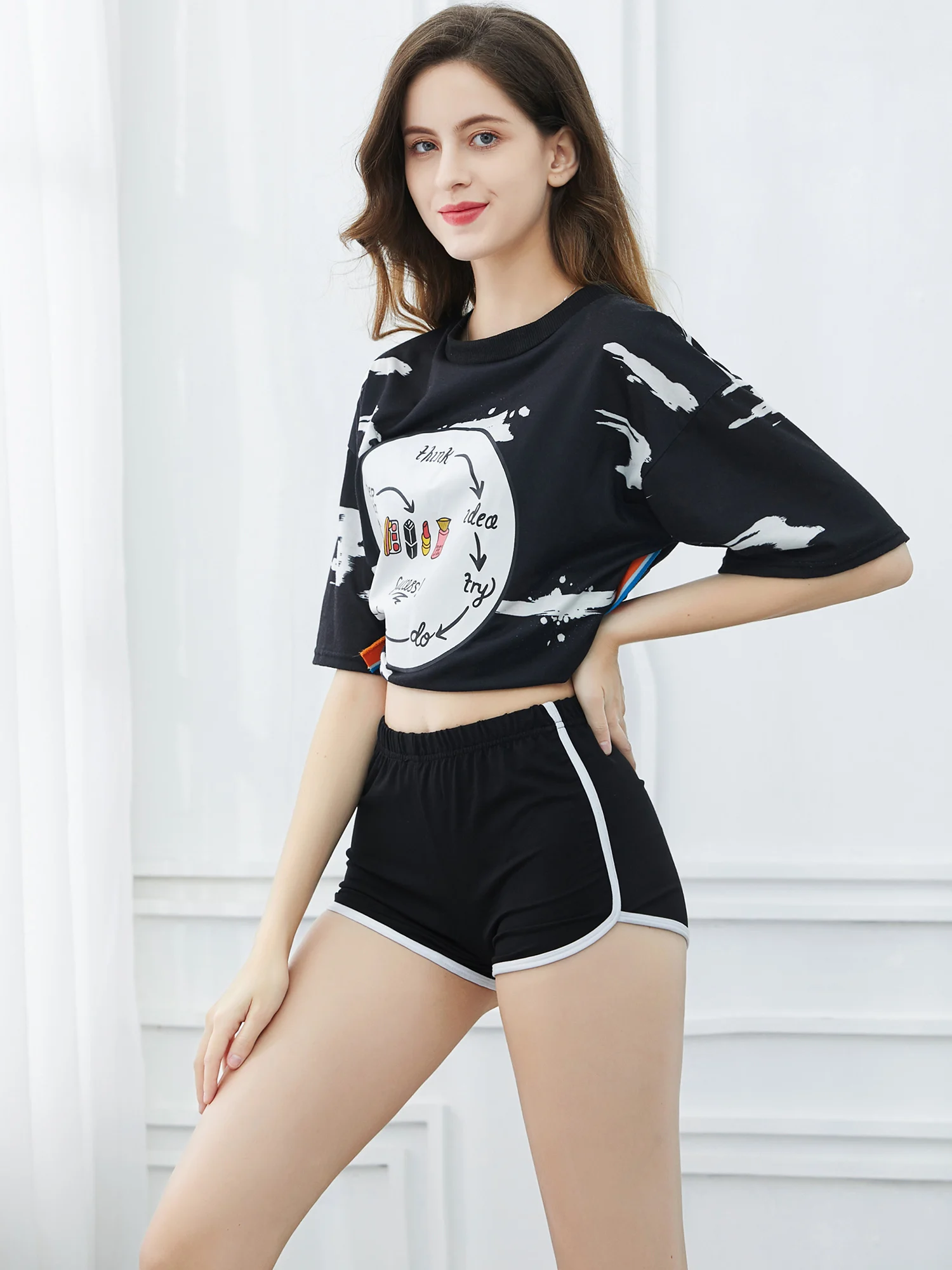 女性用ハイウエストスポーツショーツ、ランニングやエクササイズ用のカジュアルなヨガショーツ、春と夏