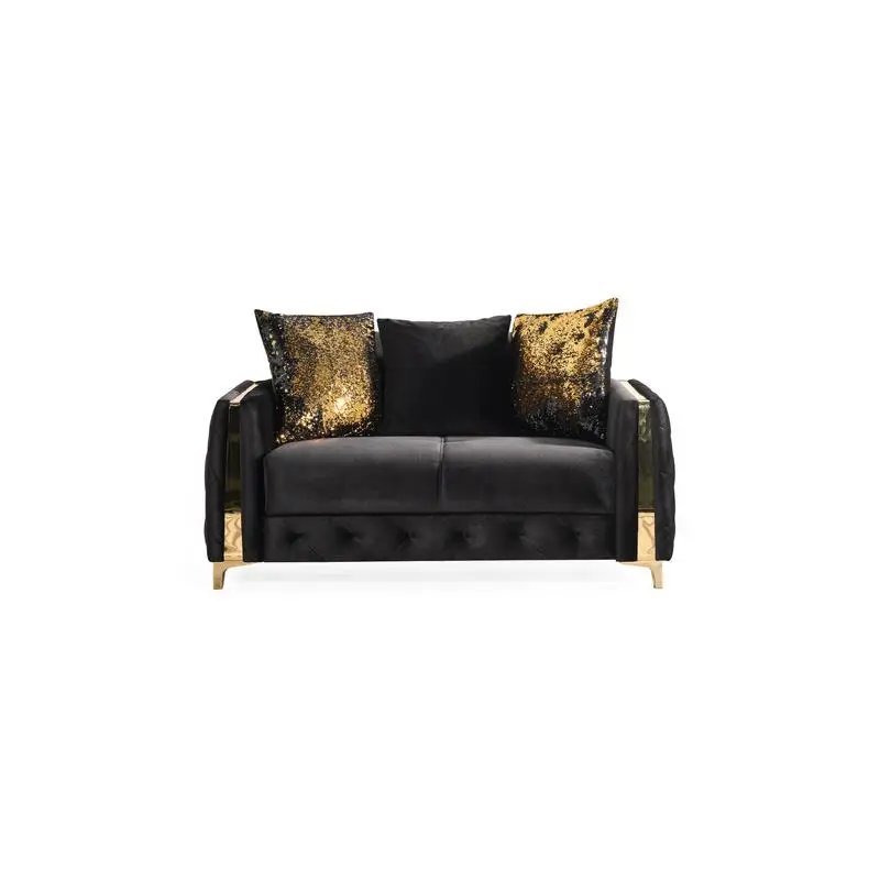 

Modern Style Loveseat Black - Elegant Compact Sofa for Living Room Seating, Ideal for Small Spaces and Contemporary Décor