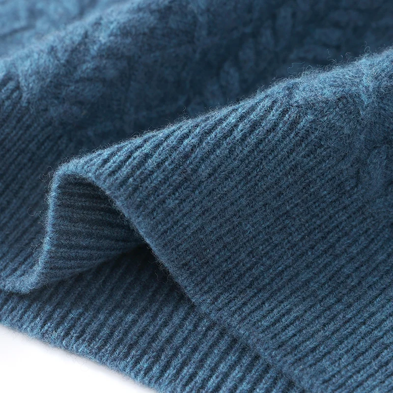 เสื้อสเวตเตอร์ผู้ชายคุณภาพสูง ทำจากขนสัตว์แท้ 100% คอเต่า แขนยาว หนานุ่ม อุ่นสบาย เหมาะสำหรับฤดูใบไม้ร่วงและฤดูหนาว สไตล์เกาหลี