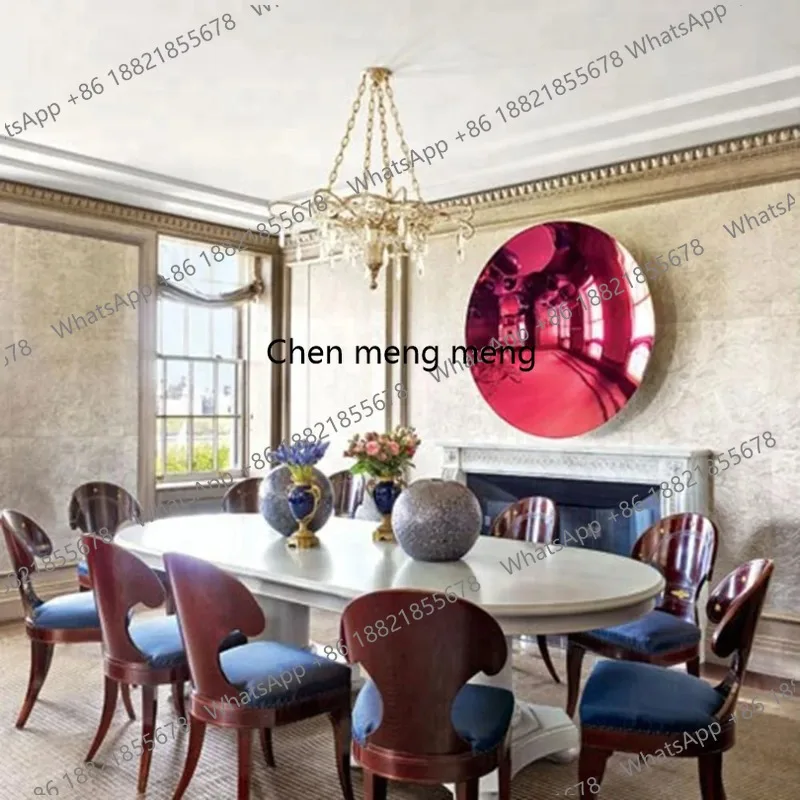 Stainless Steel concave Mirror Wall Decoration, Sky Mirror Background, Pendant, Living Room, Bedroom, Villa wall decoration