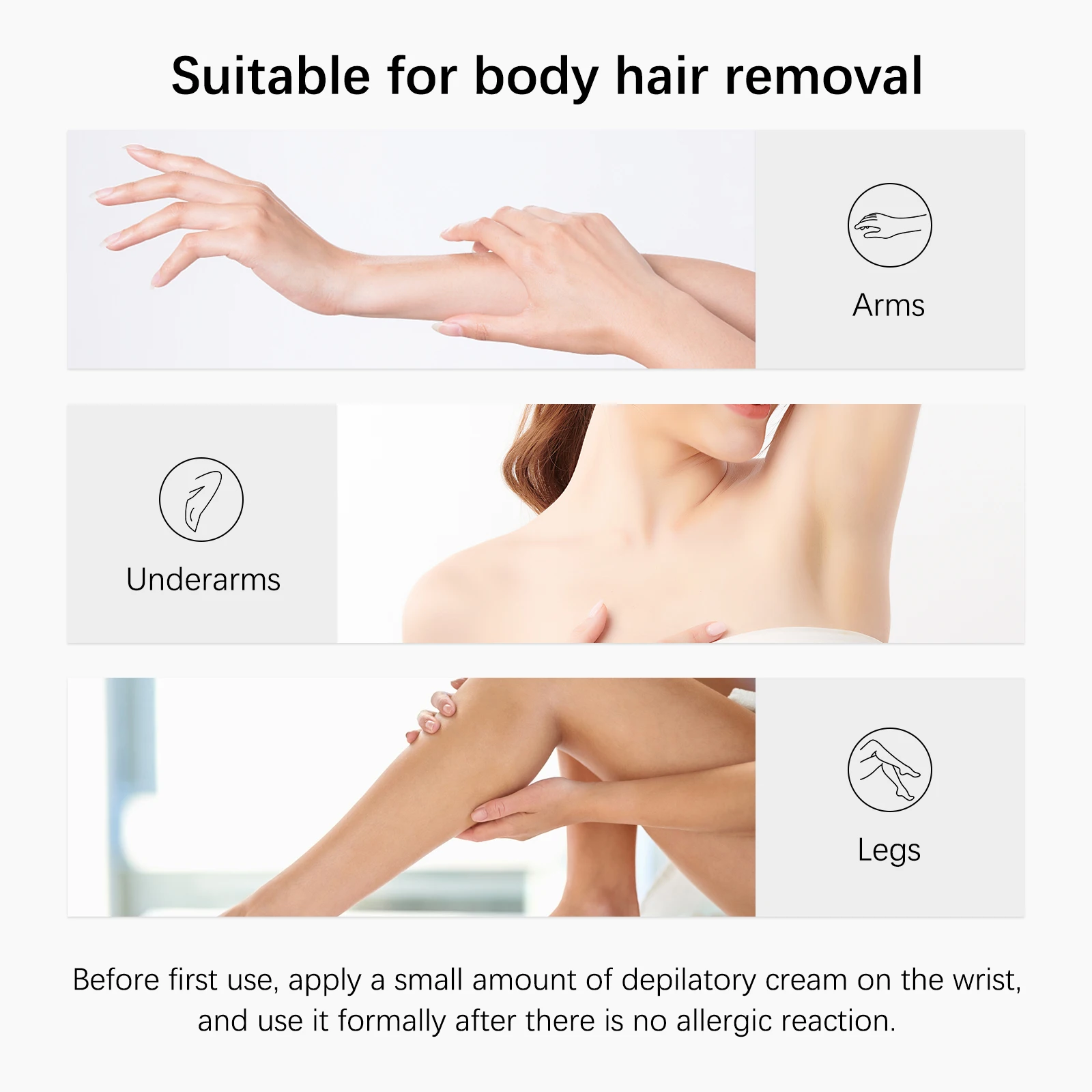 كريم إزالة شعر الجسم 100 مل - تركيبة نباتية لطيفة للنساء والرجال، بشرة ناعمة على مدار 24 ساعة مع زبدة الشيا والبيسابولول #2
