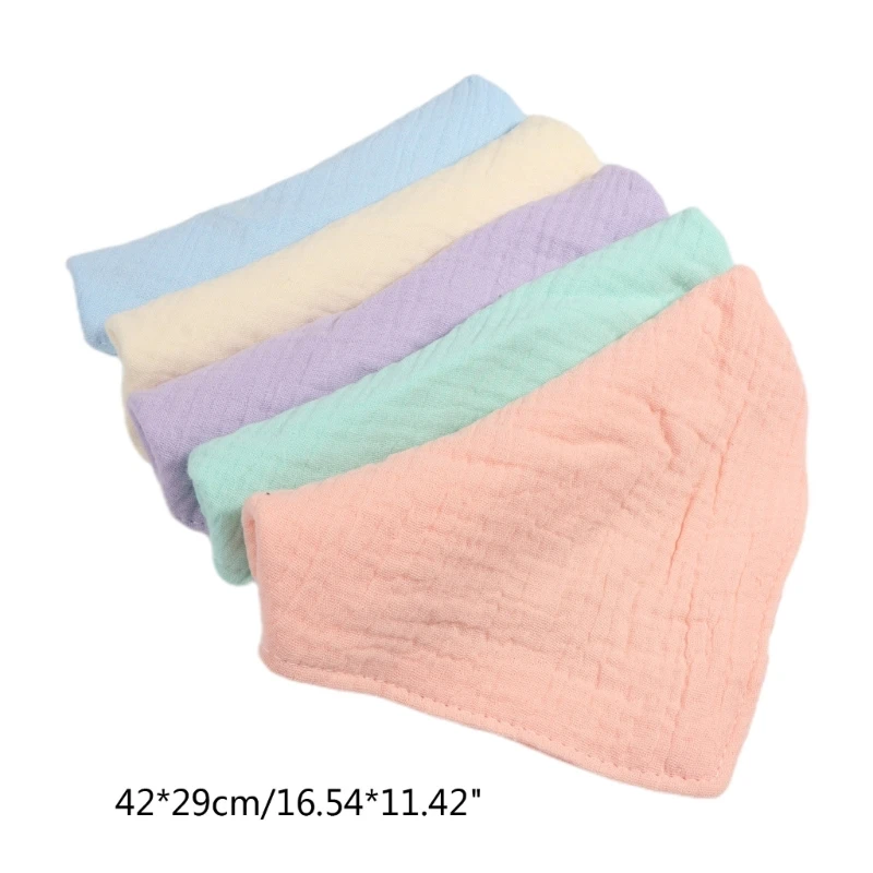 5pcs Baby Bibs Soft Burp Cloths Bandana Towel Drooling Bibs High Absorbent Bib D5QA