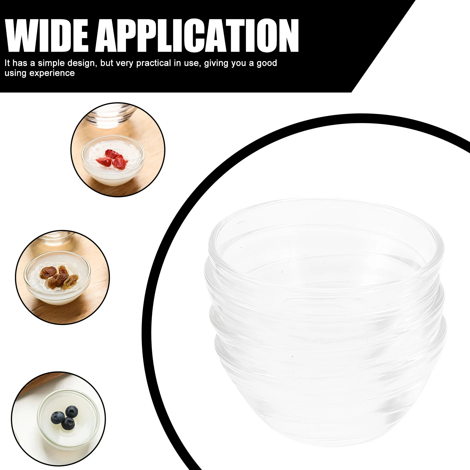 

12 Pcs High Temperature Resistant Glass Bowl Dessert Bowls Mixing Ice Cream Meal Prep Child