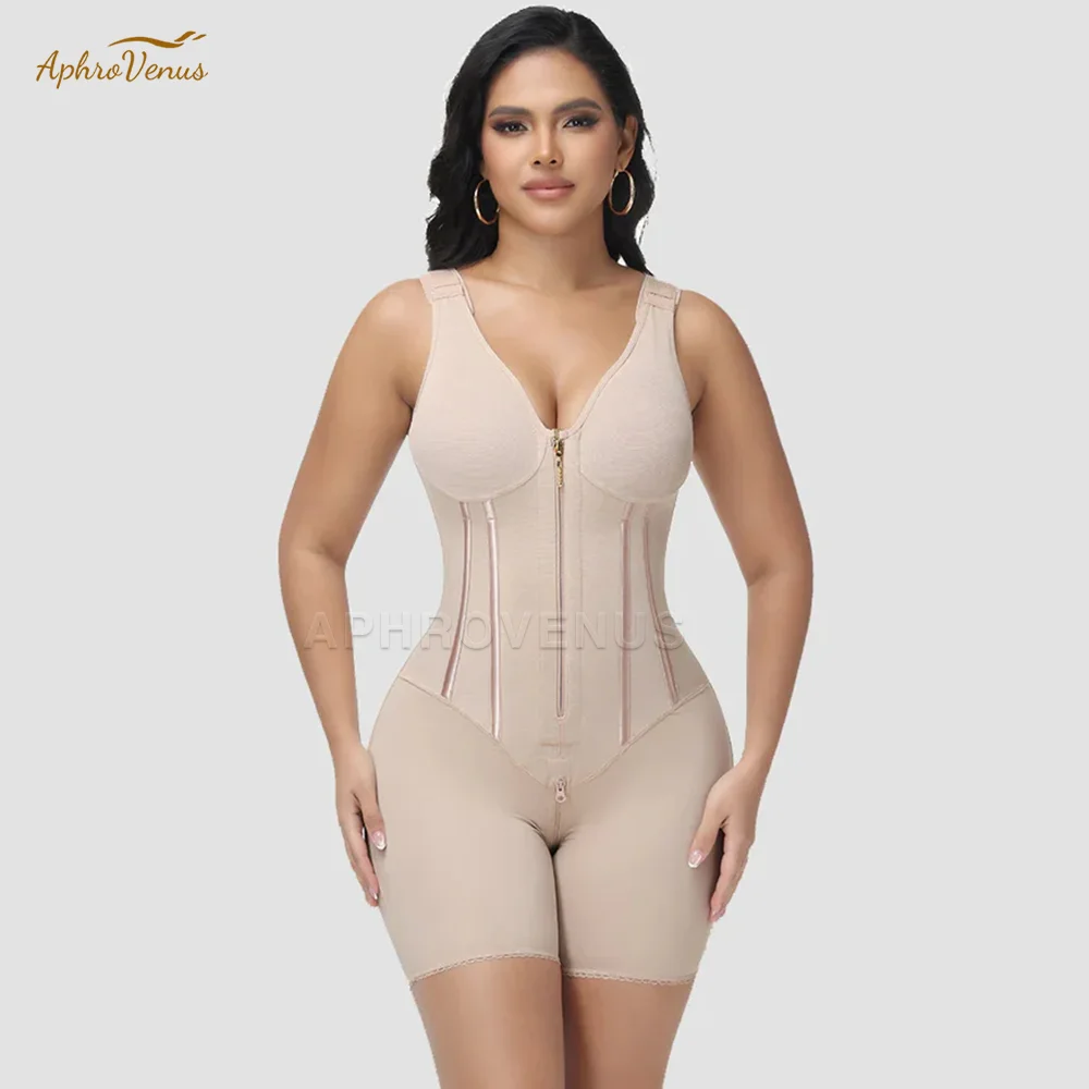 

Корректирующее белье Fajas: утягивающий корсет для всего тела с молнией, компрессионная одежда для коррекции фигуры, пояс-тренажер для талии, послеродовое восстановление, корсет для похудения