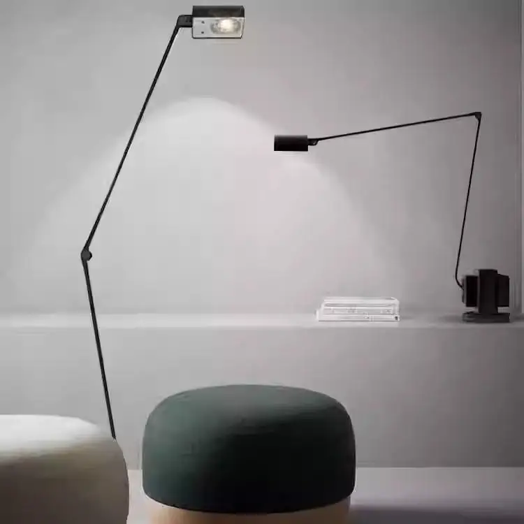 مصباح أرضي بمحرك قابل للتعتيم، قاعة عرض منزلية عتيقة الطراز #2