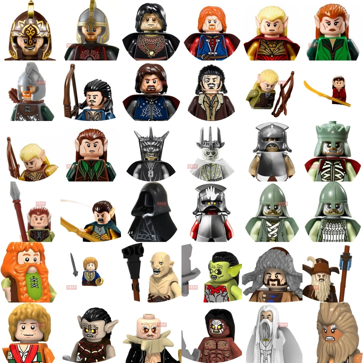 Nouvel ensemble de blocs de construction Lord of the Rings, figurines miniatures Orc, Uruk-hai, Goblin, Sauron, Saruman, Frodo, Azog, Gandalf, jouets modèles MOC