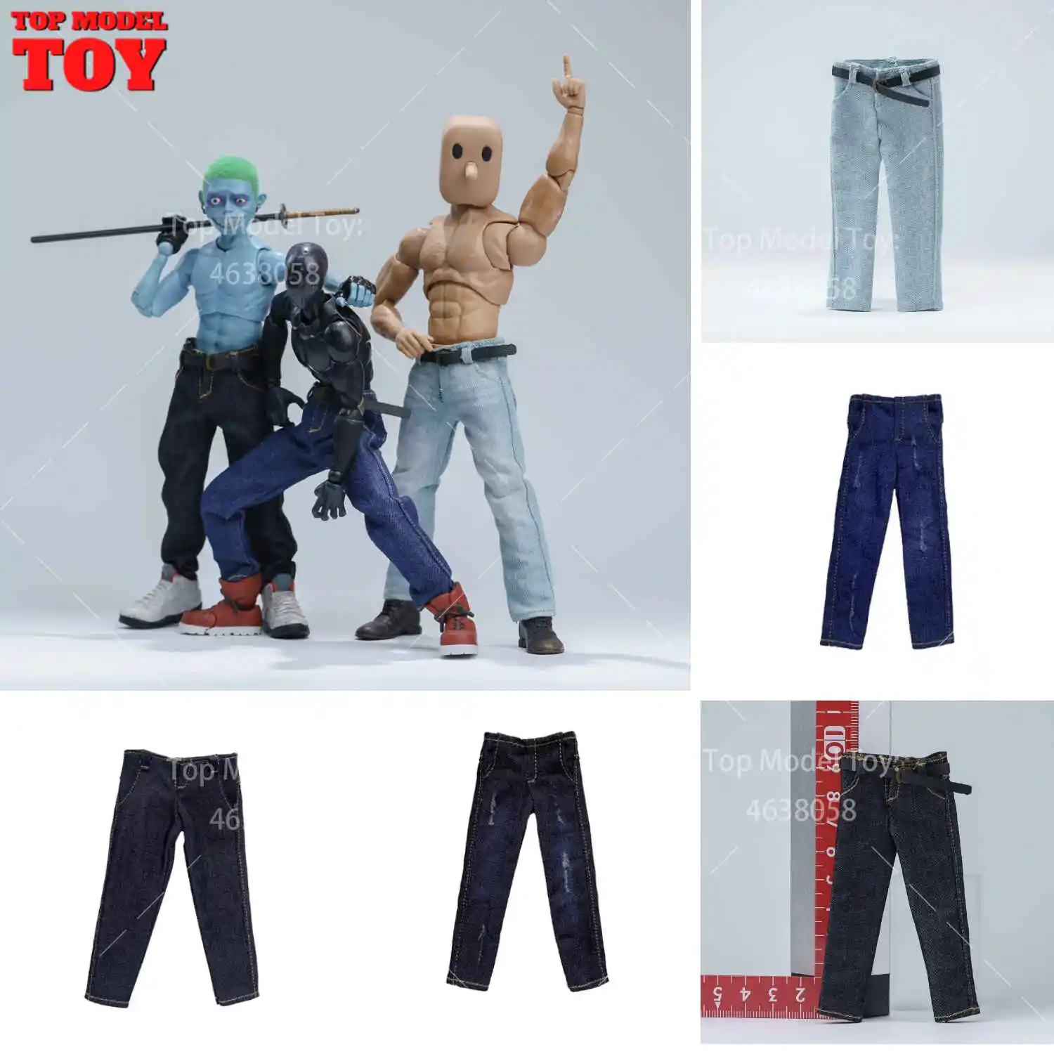 

Масштаб 1/12, модные потертые прямые джинсы, ремень, аксессуар для одежды, модель подходит для 6-дюймового мужского солдата, экшн-фигурка, тело куклы, игрушки