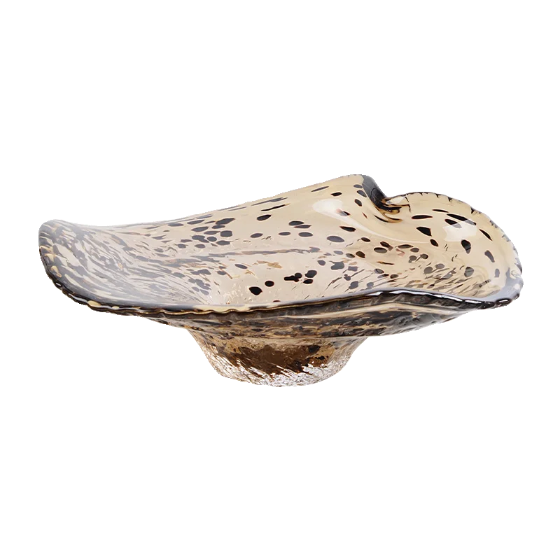 

High-value handmade glazed fruit plate, light luxury living room coffee table household high-end exquisite glass art dry fruit p