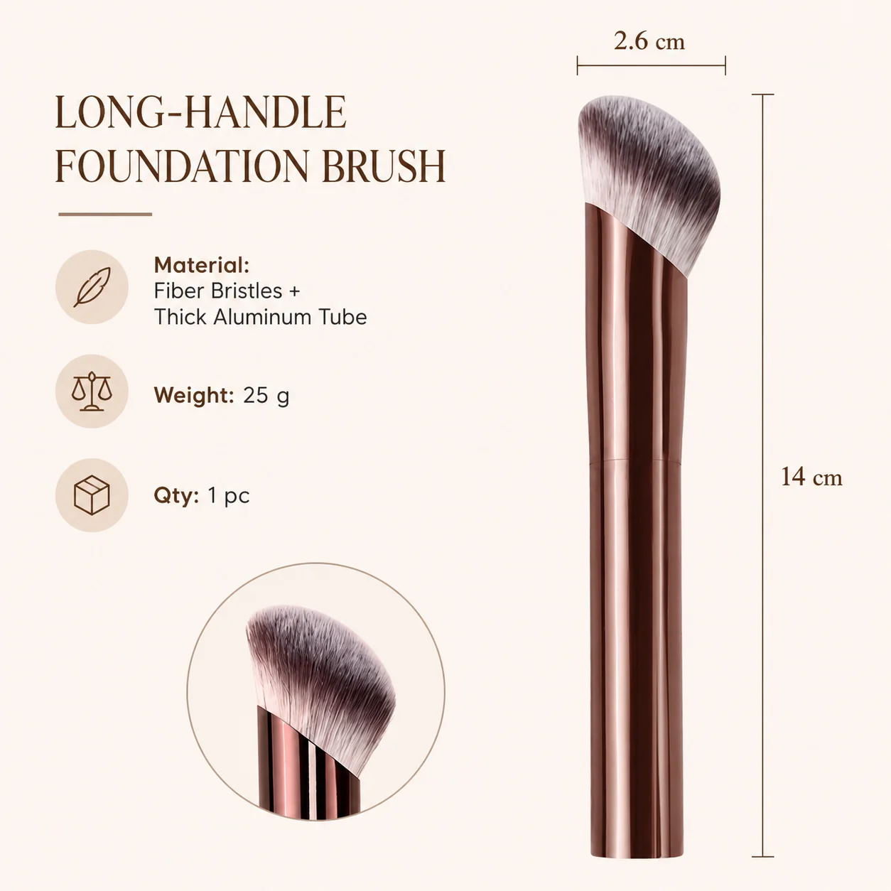 Foundation Makeup Brush Premium Synthetic Dense Bristles Liquid Cream Powder Concealer Blending Face Makeup Tool