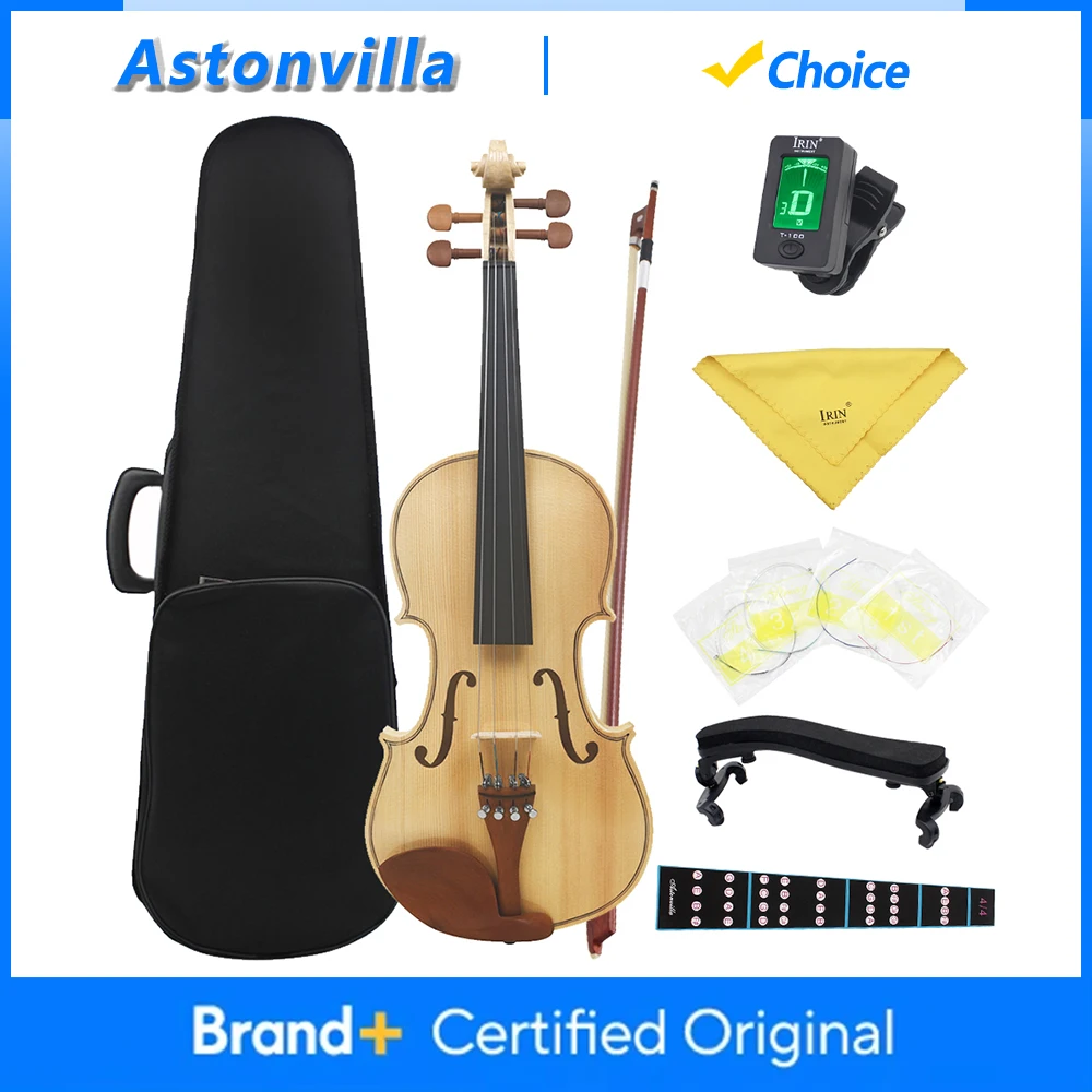 

Astonvilla AV-340 Violin 4/4 Maple Top Acoustic Violin with Case Bow Strings Shoulder Rest Violin for Beginner Students Kids