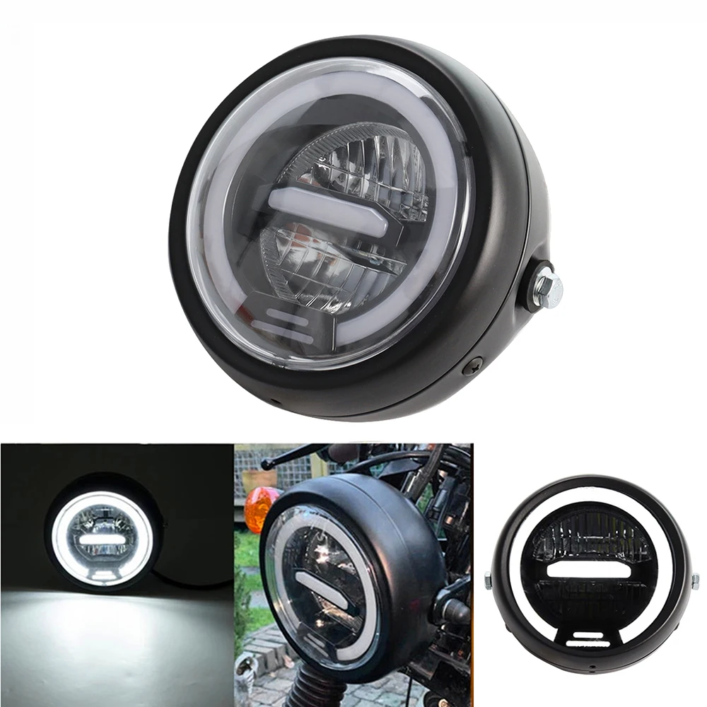 

6.5'' Motorcycle LED Headlight Universal Round Head Light Headlamp for Harley Sportster Cafe Racer Honda Yamaha Suzuki Custom