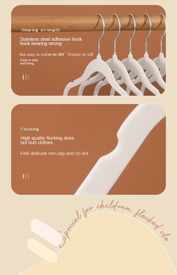 10/20 Stück Kunststoff-Kleiderbügel mit Flockbeschichtung, Kinderkleiderbügel, rutschfeste Kleiderbügel, die die Schultern schützen, kleine Kleiderbügel, die keine Falten verursachen und die Kleidung nicht beschädigen, geeignet für kleine Kleidungsstücke. – Detail 7