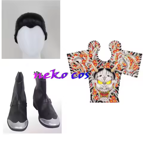 Anime Game Yakuza Goro Majima Cosplay Costume Wig shoes tattoo