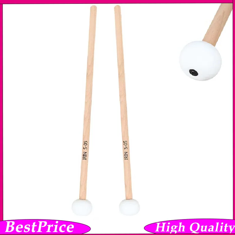 IRIN S-05 1Pair White Tuning Hammer Solid Wood Construction with Oval Shape for Gentle Even Striking Instrument Tuning