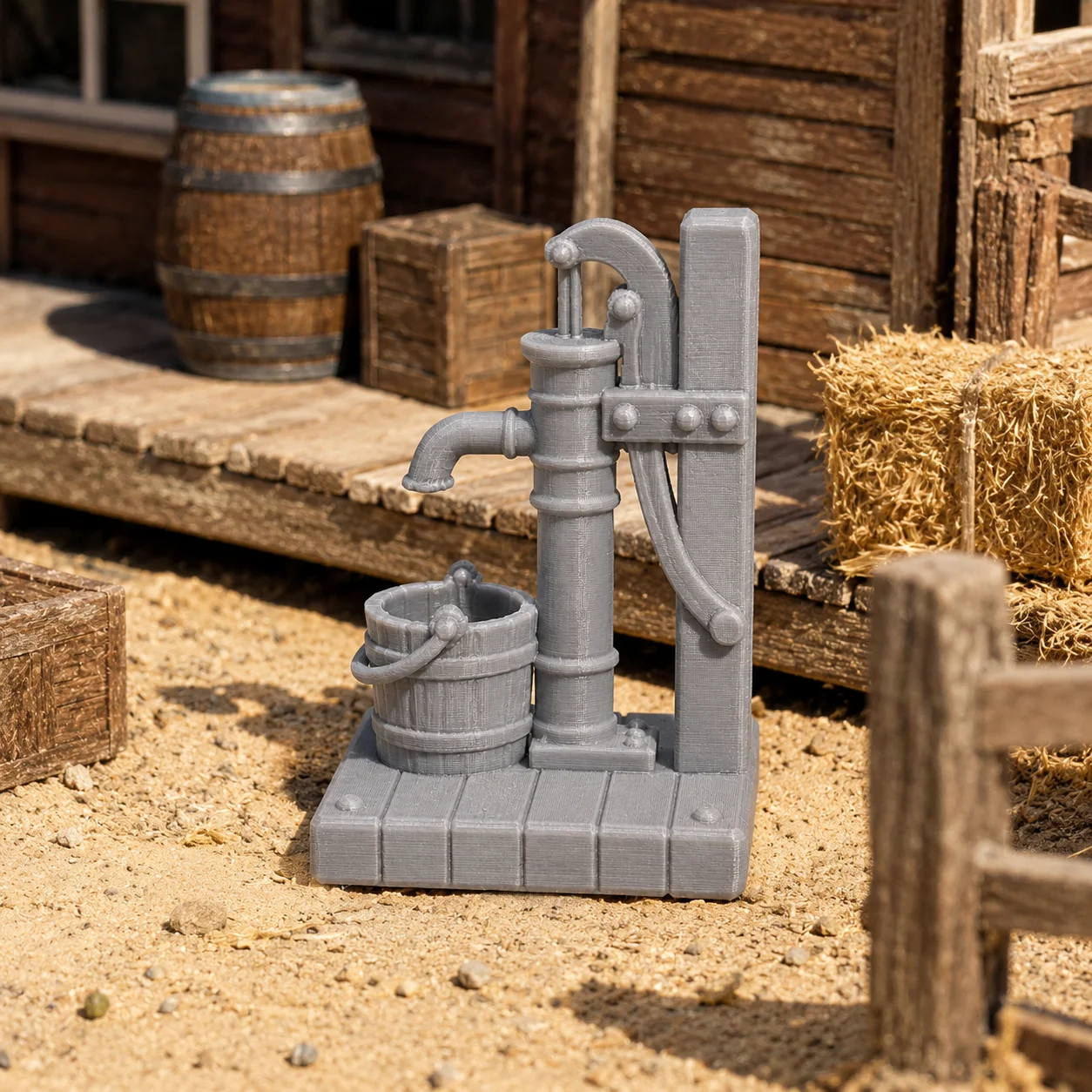Miniature Pressure Pump, Decorative Garden Ornament for Rural Courtyard and Home Decor, Collectible for Miniature Enthusiasts