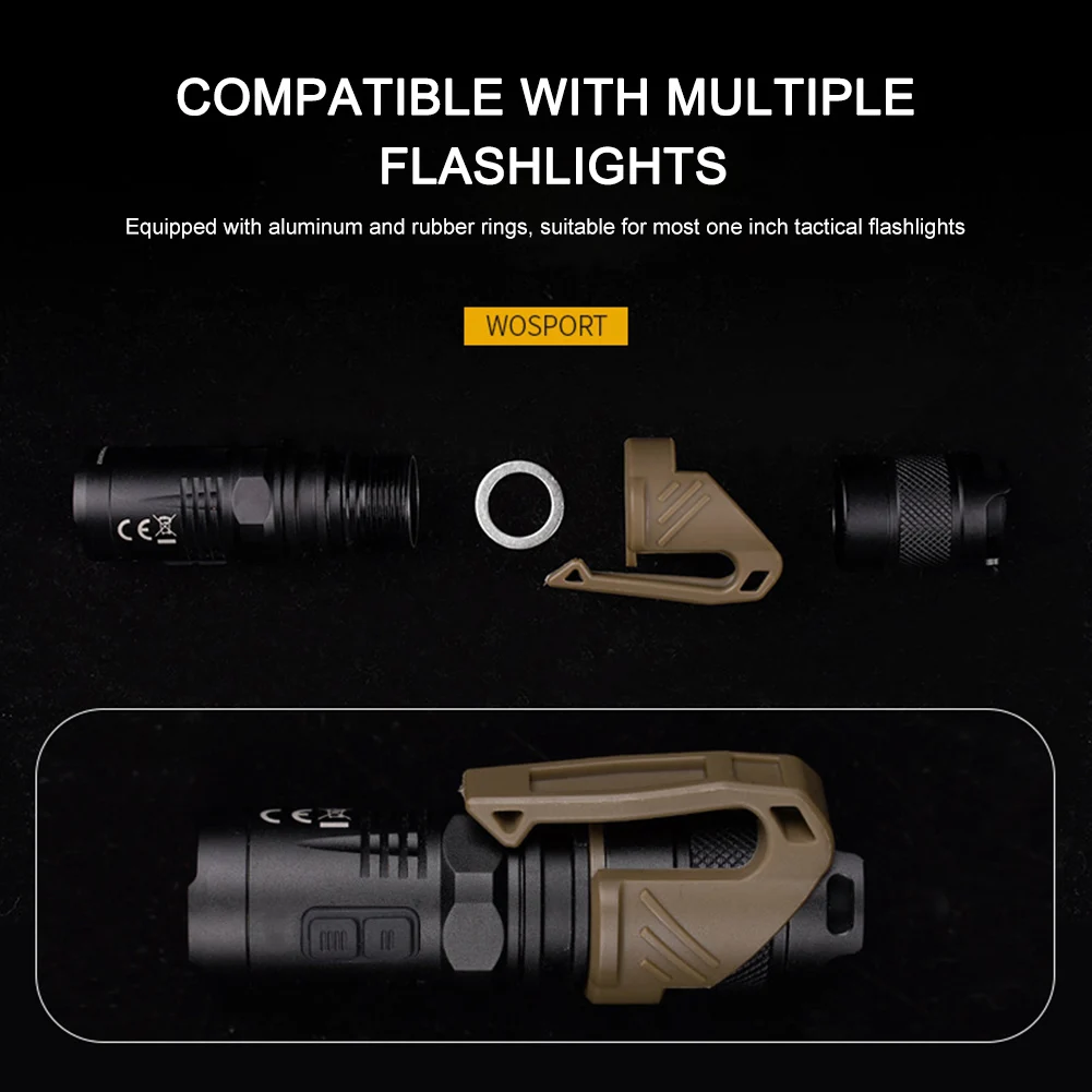 Tactical Flashlight Holder Multifunction Portable Flashlight Clip Lamp Fixing Brackets Tactical Equipment Accessories