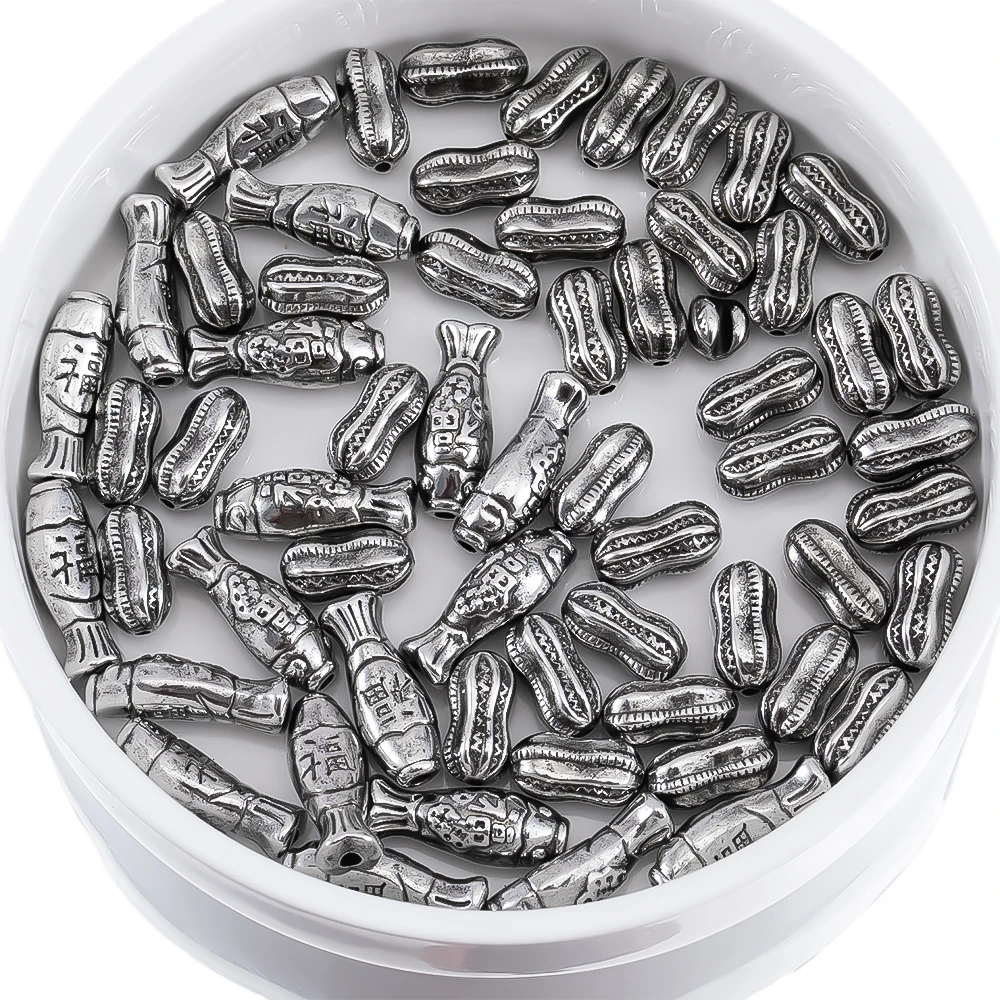 

10pcs Plastic Charms Fish And Peanut Shape Beads Spacer Beads for Jewelry Making DIY Charms Bracelet Handmade Accessories Crafts