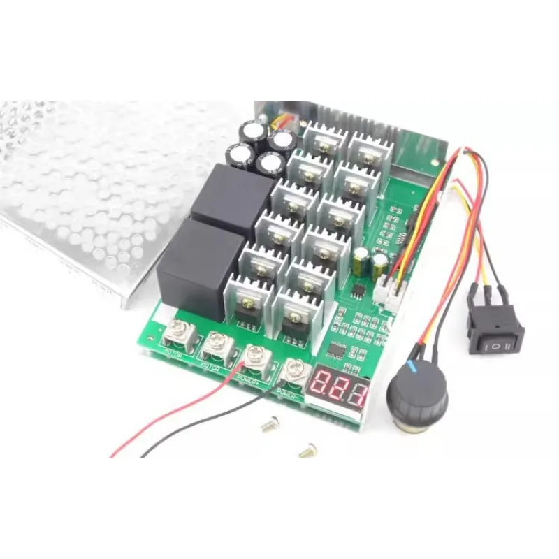DC Motor Speed Controller PWM Stepless Speed Switch Forward Reverse Digital Tachometer 10-55V