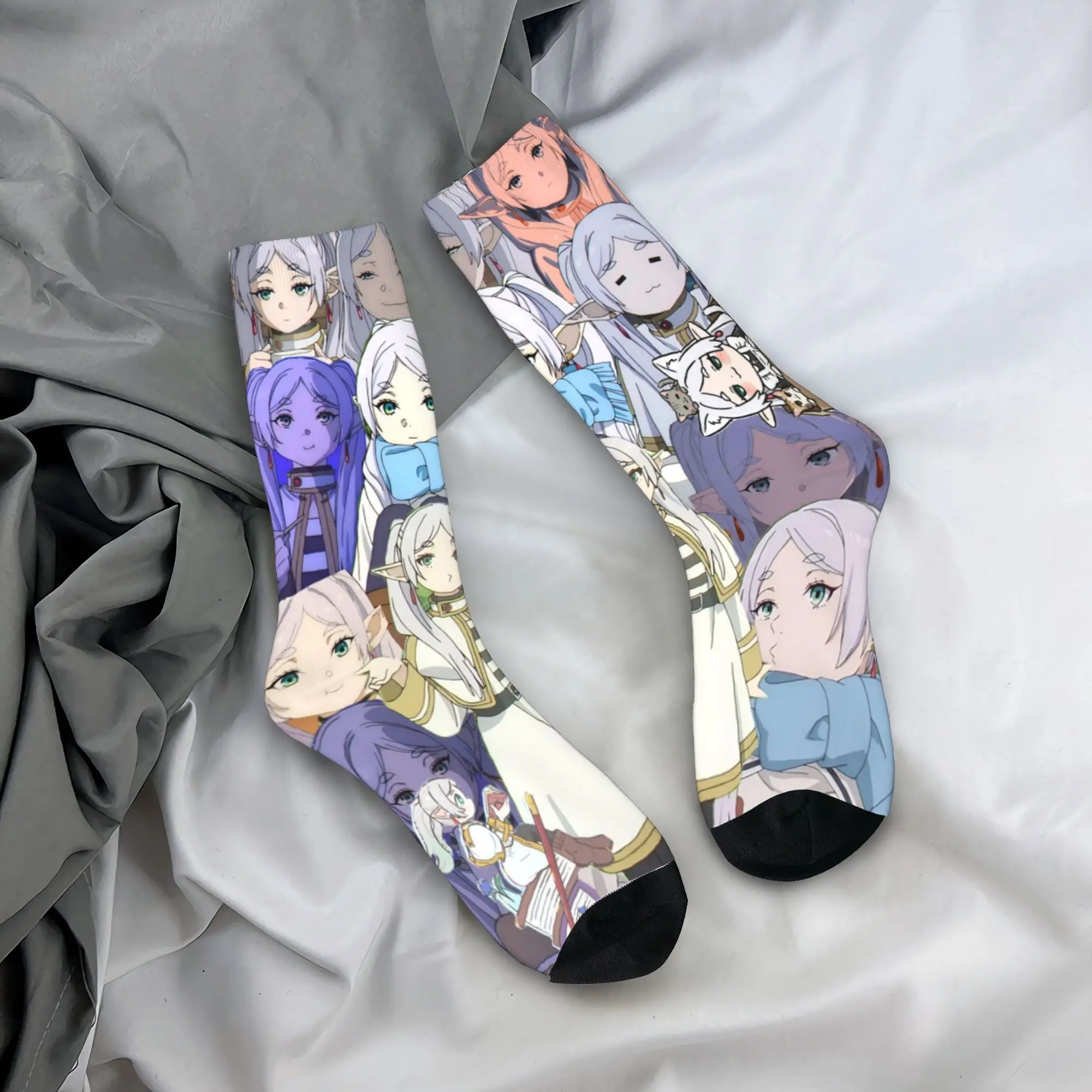 

Couple Socks Frieren Beyond Journeys End Fern Girl Anime Stockings Spring Novelty Medium Soft Socks Sports Anti Slip Socks