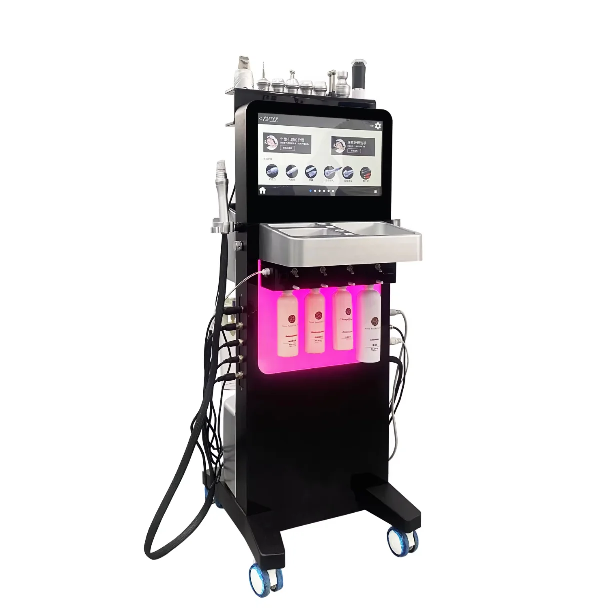 البيع الأصلي H2O2 التنظيف العميق أكوا قشر الوجه للبيو مايكرو الأكسجين الوجه شد الوجه الماس Dermo Brassion