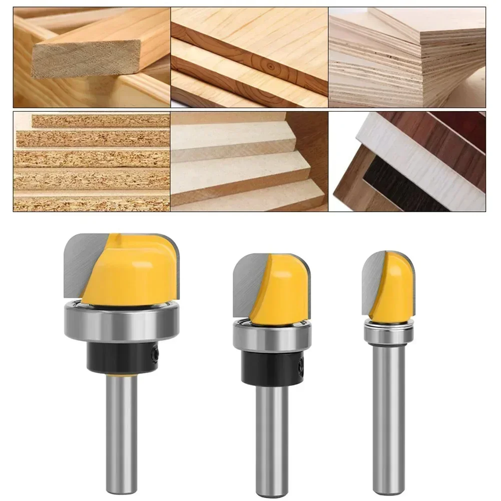 1pc Milling Cutter Router Bit 8mm Shank Round Nose For Bowl Tray Trimming Drawer Furniture Making Woodworking Carpentry Tool