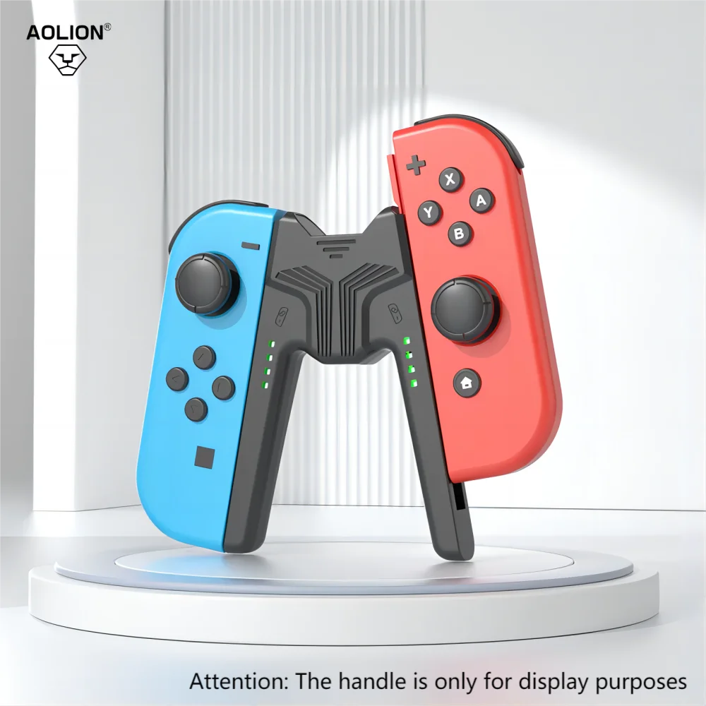 Staffa per impugnatura di ricarica Aolion per Switch Joycon Maniglia per controller di gioco Stazione di ricarica per impugnatura per accessori Nintendo Switch