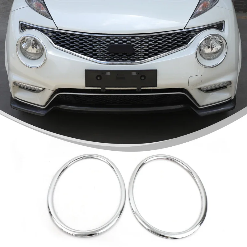 

2pcs headlight lamp cover ring chrome trim Car Accessories For Nissan juke 2011-2014 For infiniti ESQ