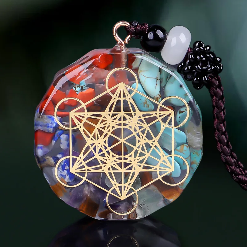 

Reiki Healing Orgone Necklace Fashion Jewelry Yoga Natural Chakra Energy Orgonite 7 Chakra Pendant Necklace Pendulum Amulet