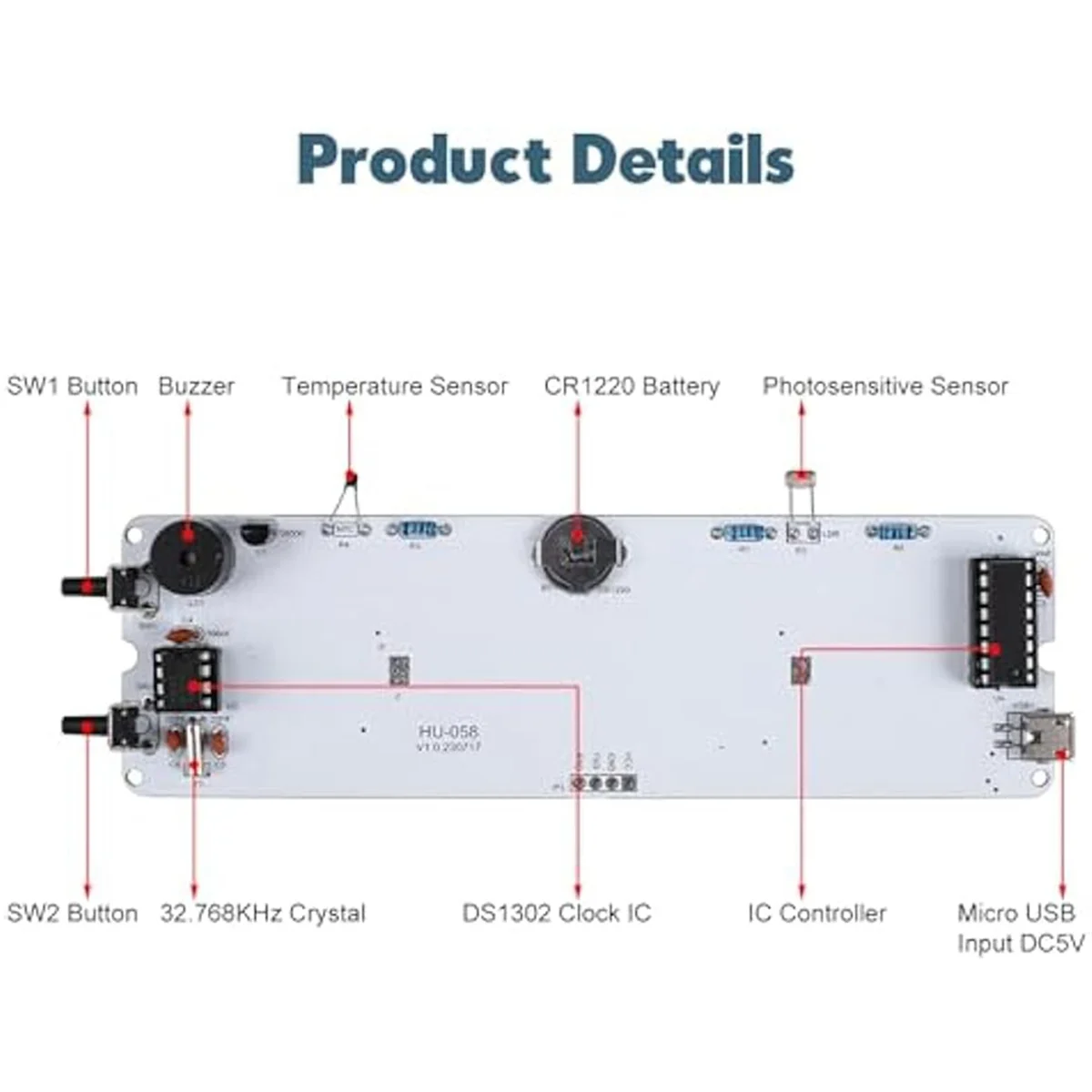 Soldering Practice Kit, 4-Digit Digital Alarm Clock Kit with RGB Colorful Modes, Diplay DIY Clock Soldering Project Kit