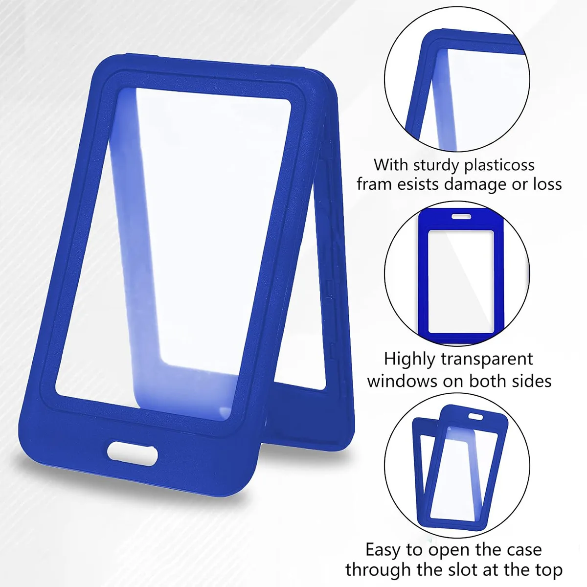 1PCS Plastic Badge Employee Badge Holder Double Sided Transparent Retractable Card Holder Office Staff Badge Holder
