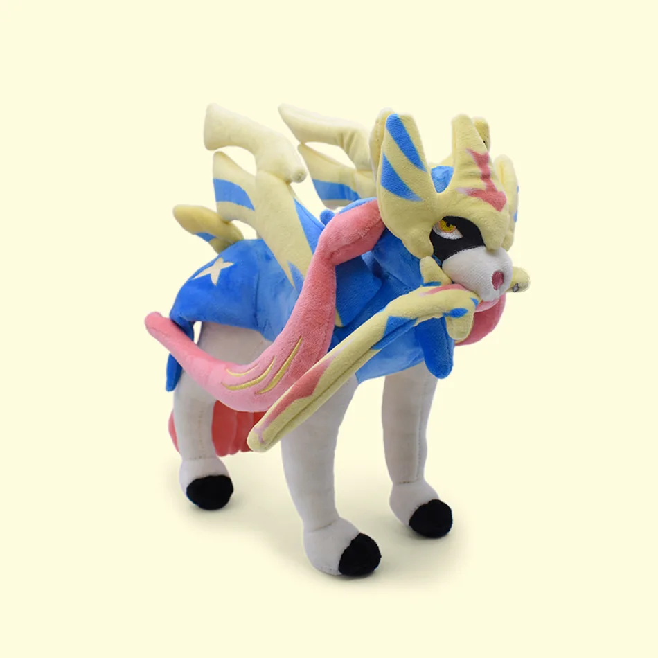 Pokemon Peluche Spada e Scudo Peluche Zacian Zamazenta Dauntless Shield Intrepid Spada Farcito Bambola Fantastico Regalo di Natale per Bambini