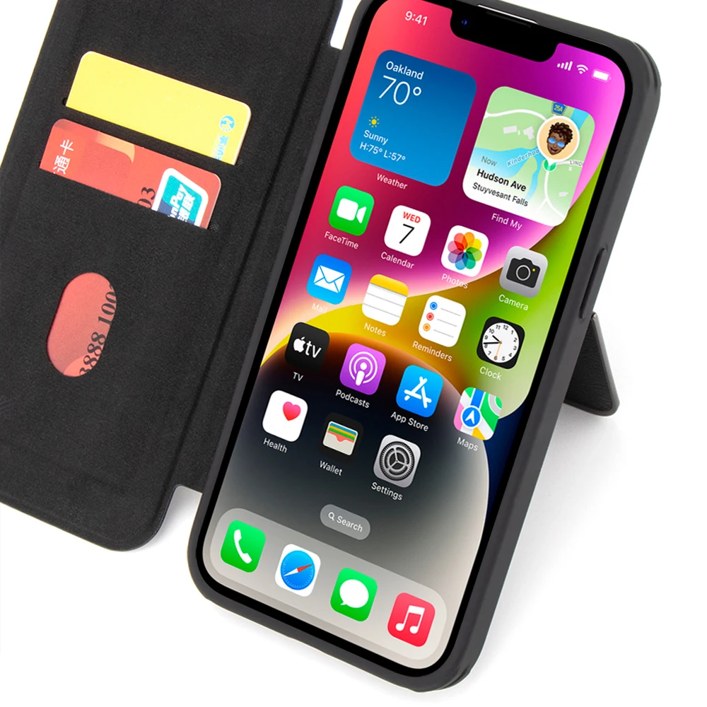 MOBEST Luxury Magnetic Flip Case for iPhone 15 Pro Max 15 Plus 15 Pro 15 Shockproof Camera Protection Bracket Stand Leather Case