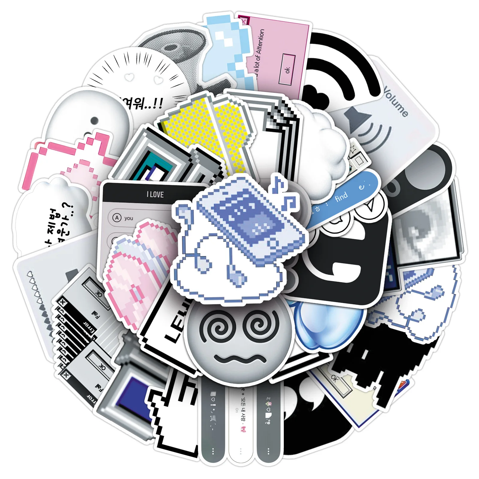 

50PCS old web emoji stickers Webcore computer computer icon creative decorative waterproof stickers Kids Toy